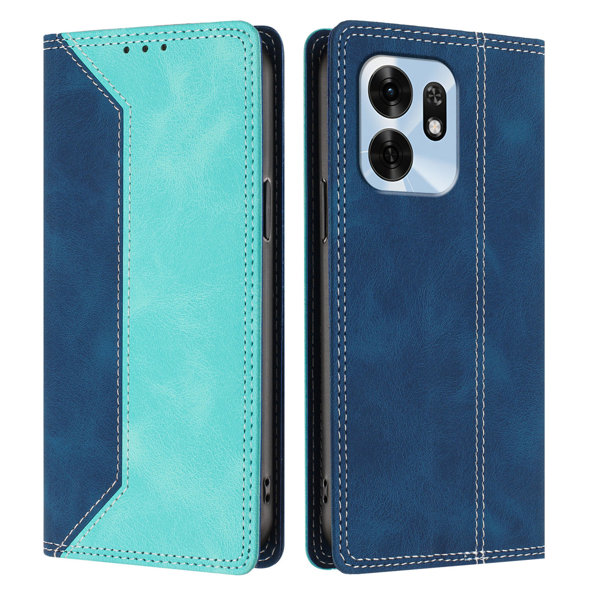 For Honor Play 60A 5G / Honor X6d 5G Leather Case Skin Touch Color Splicing RFID Blocking Wallet Stand Phone Cover