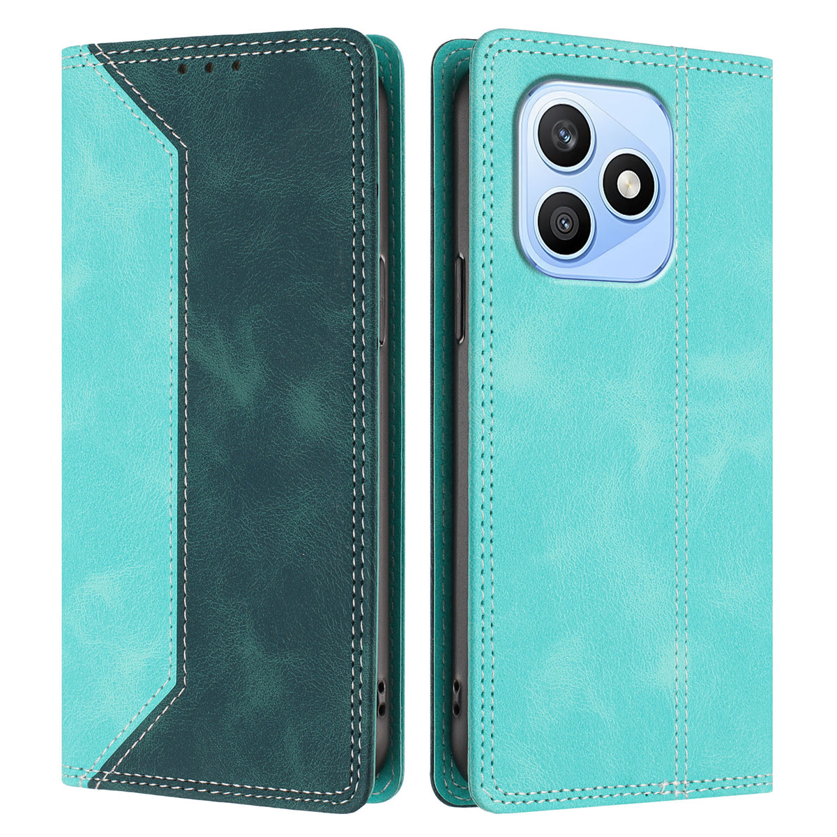For Honor X8d 4G Læder Cover Skin Touch Farve Splicing RFID Blokerende Pung Stativ Telefoncover