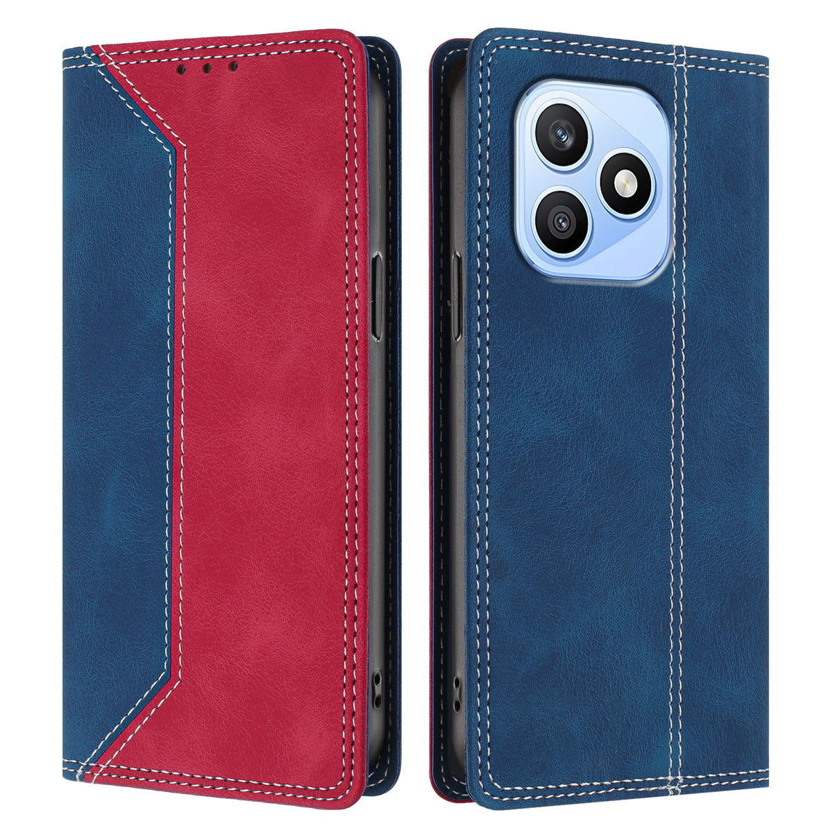 For Honor X8d 4G Læder Cover Skin Touch Farve Splicing RFID Blokerende Pung Stativ Telefoncover