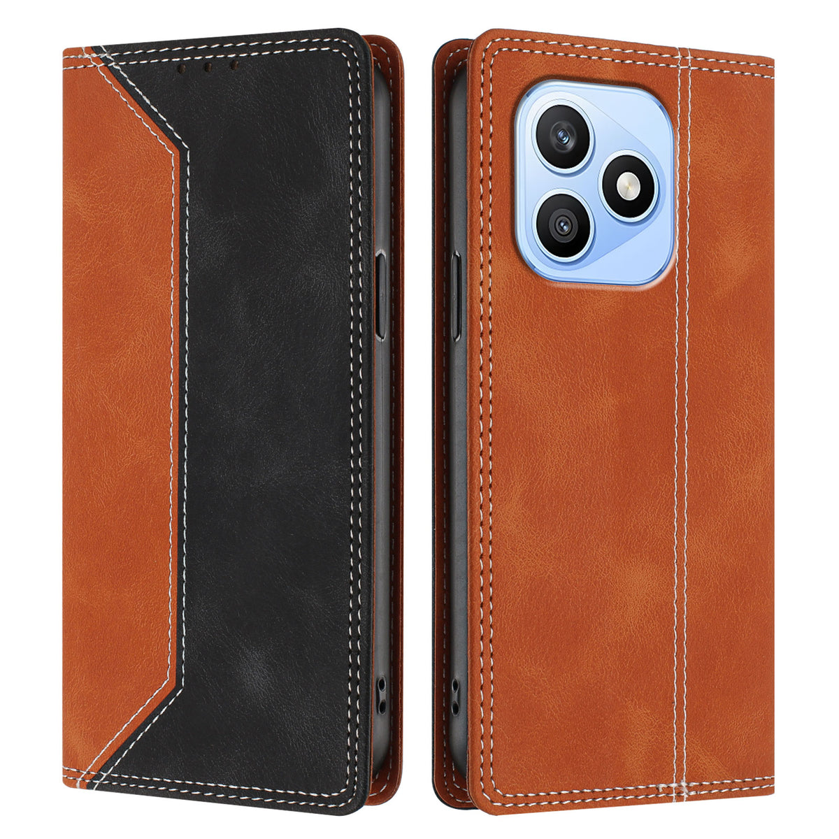 For Honor X8d 4G Læder Cover Skin Touch Farve Splicing RFID Blokerende Pung Stativ Telefoncover