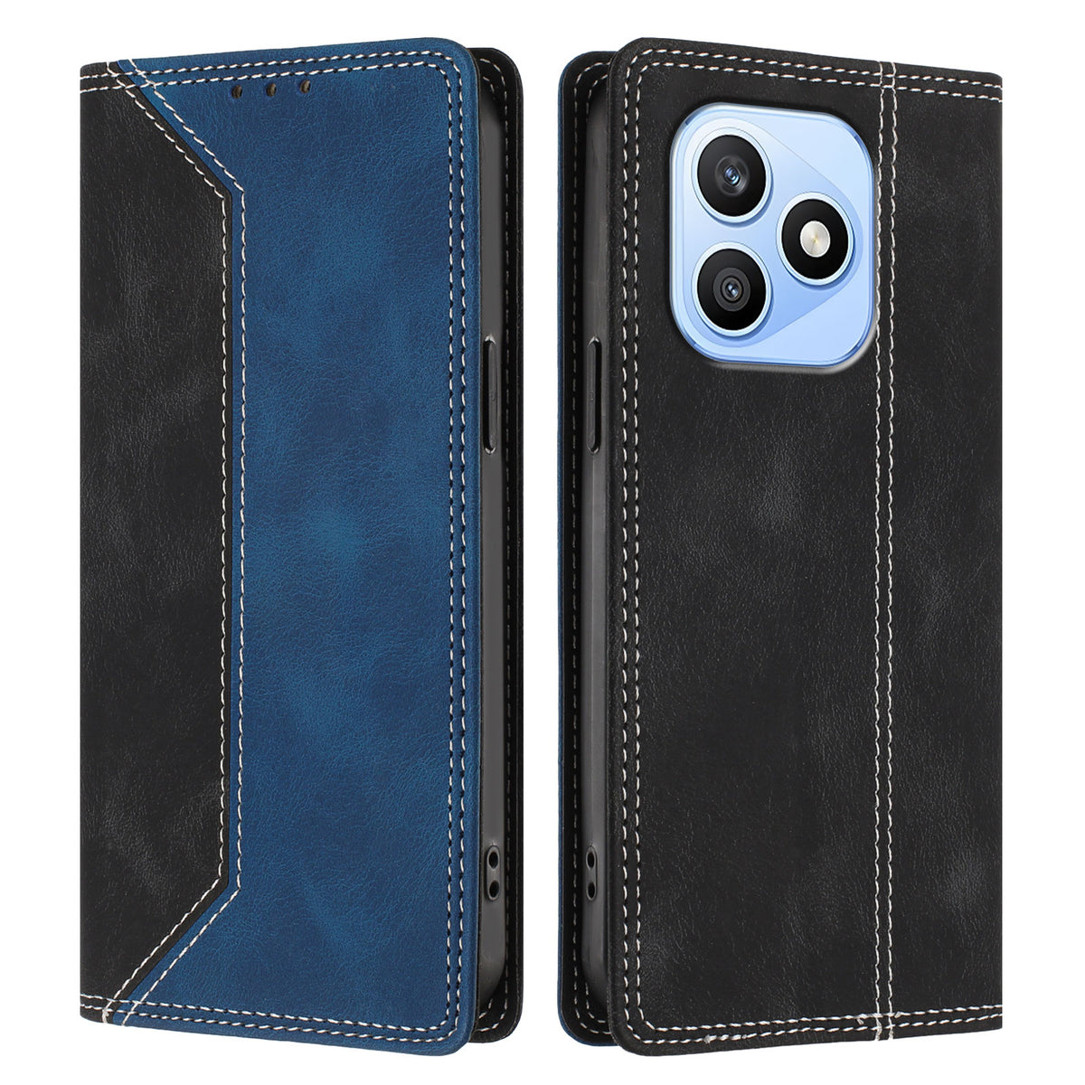 For Honor X8d 4G Læder Cover Skin Touch Farve Splicing RFID Blokerende Pung Stativ Telefoncover