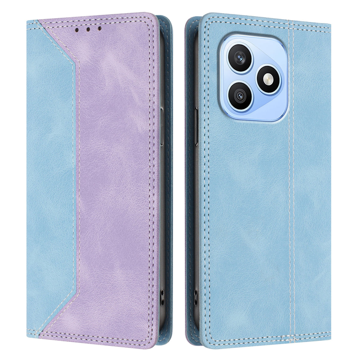 For Honor X8d 4G Læder Cover Skin Touch Farve Splicing RFID Blokerende Pung Stativ Telefoncover