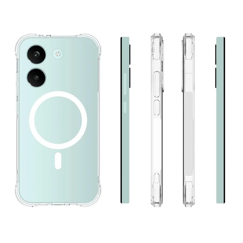 WANLONFENG for Xiaomi Poco X8 Pro 5G / Xiaomi Redmi Turbo 5 5G  TM1 Series 2.0mm Magnetic Case Clear TPU Phone Back Cover