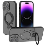 For iPhone 14 Pro Max Magnetic Case Rotating Kickstand TPU PC Phone Cover