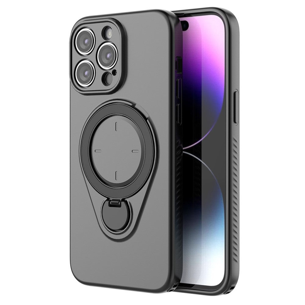 For iPhone 14 Pro Max Magnetic Case Rotating Kickstand TPU PC Phone Cover