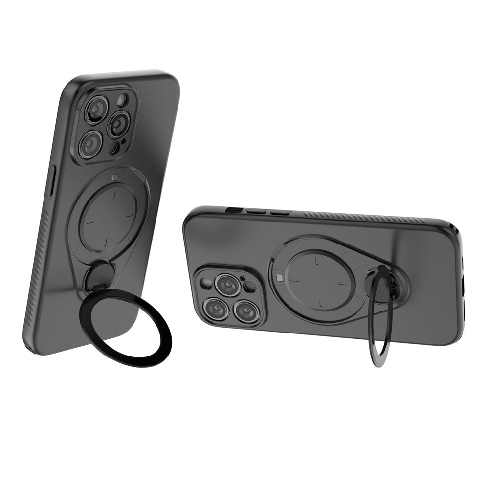 For iPhone 14 Pro Max Magnetic Case Rotating Kickstand TPU PC Phone Cover