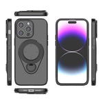 For iPhone 14 Pro Max Magnetic Case Rotating Kickstand TPU PC Phone Cover
