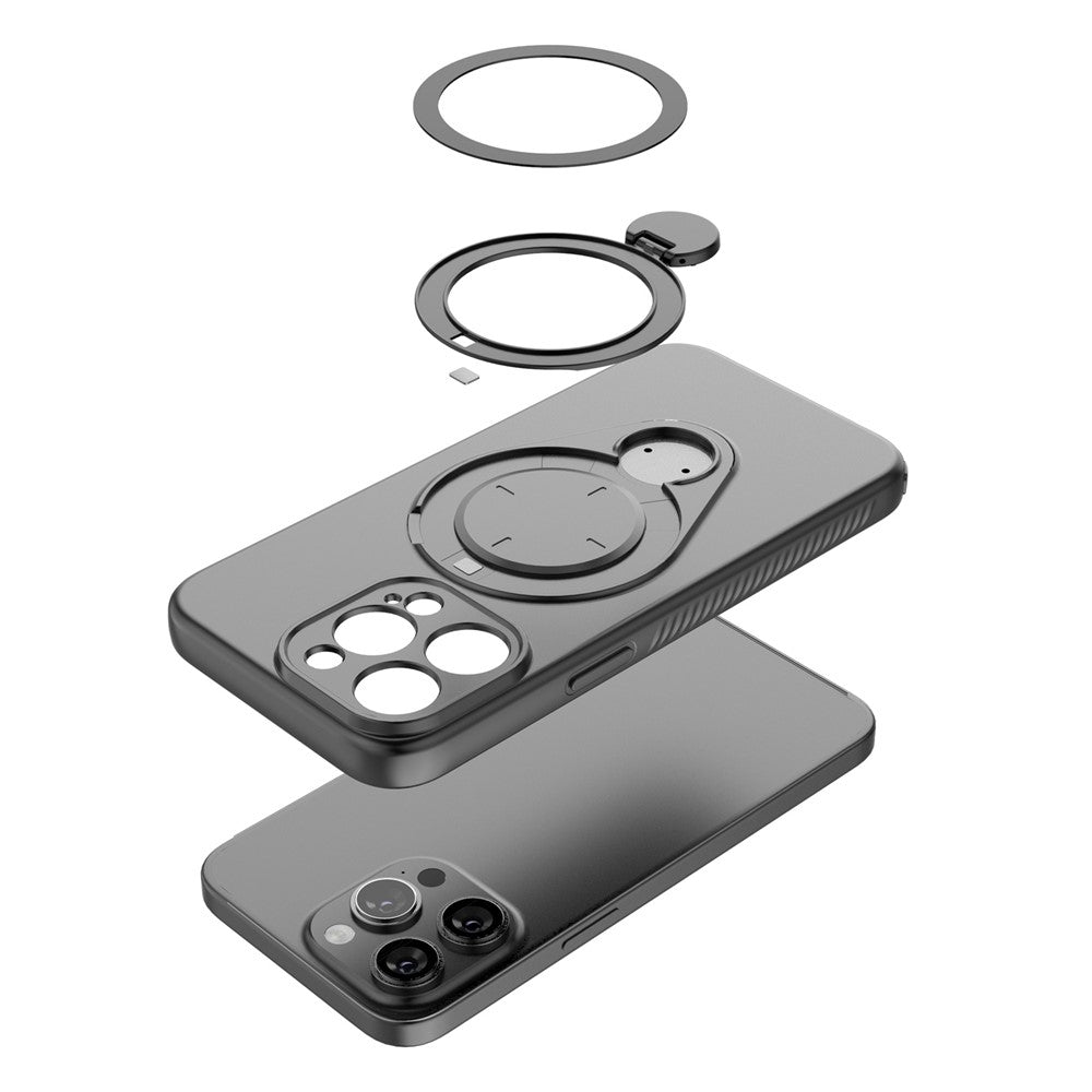 For iPhone 14 Pro Max Magnetic Case Rotating Kickstand TPU PC Phone Cover
