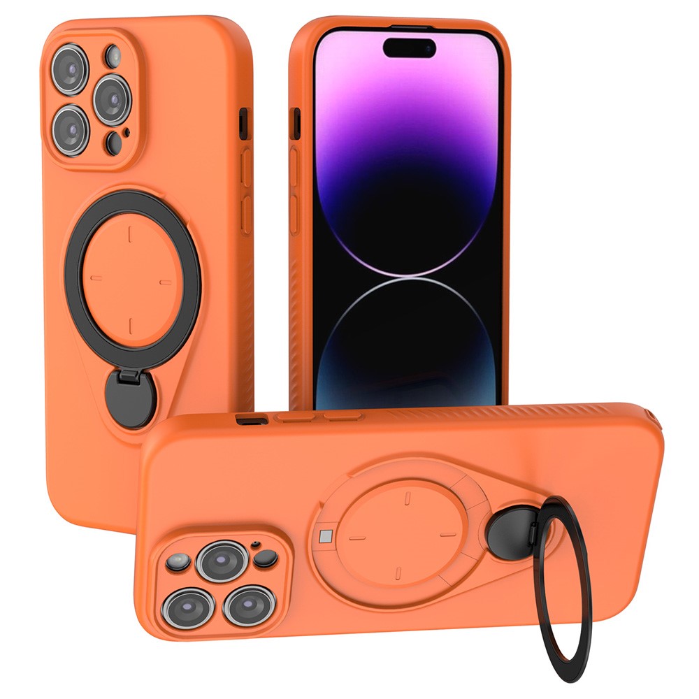 For iPhone 14 Pro Max Magnetic Case Rotating Kickstand TPU PC Phone Cover
