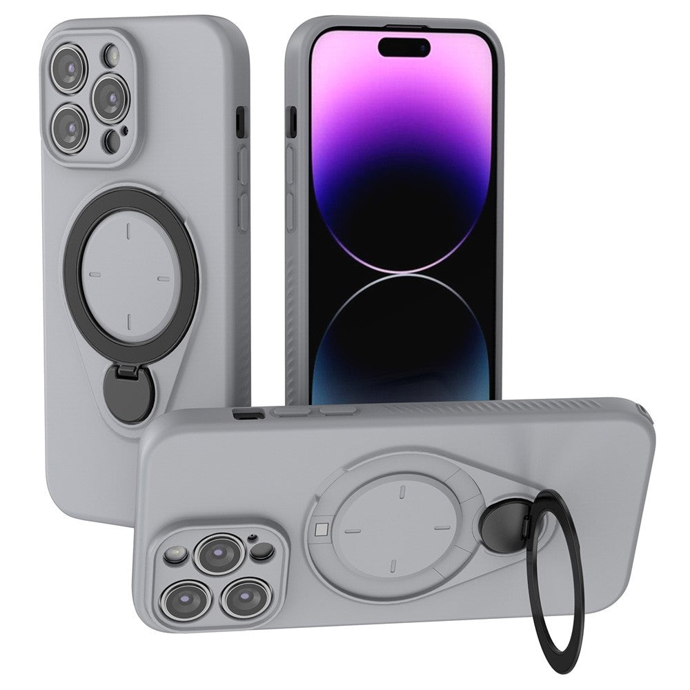 For iPhone 14 Pro Max Magnetic Case Rotating Kickstand TPU PC Phone Cover