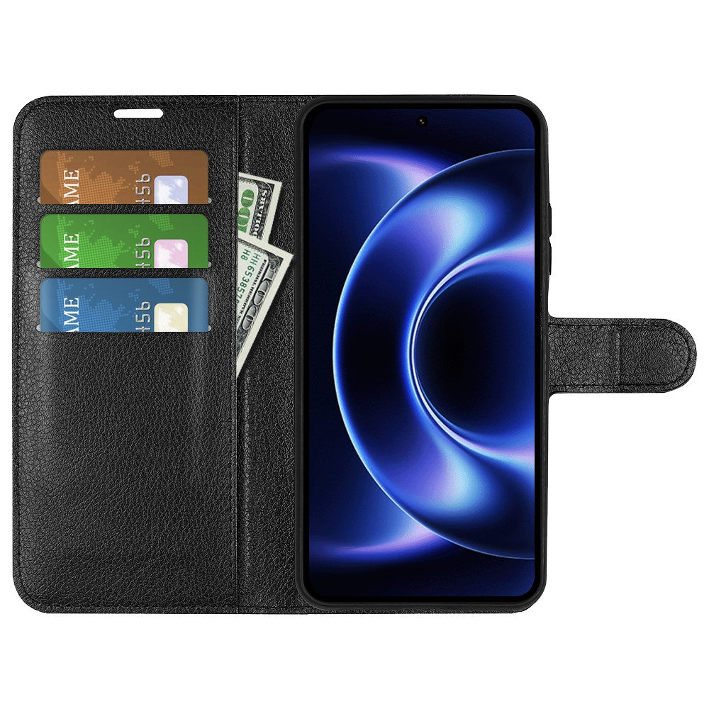 AMORUS For Xiaomi 17 Ultra 5G Wallet Case Litchi Texture Shockproof Leather Flip Stand Phone Cover