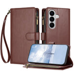 For Samsung Galaxy A27 5G / M47 5G Leather Case Zipper Wallet Stand Shockproof Phone Cover with Wrist Strap
