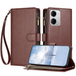 For Xiaomi Redmi 15a 5G Leather Case Zipper Wallet Stand Shockproof Phone Cover with Wrist Strap