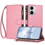 For Xiaomi Redmi 15a 5G Leather Case Zipper Wallet Stand Shockproof Phone Cover with Wrist Strap