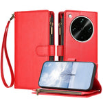 For Oppo Find X9 Ultra 5G Leather Case Zipper Wallet Stand Shockproof Phone Cover with Wrist Strap