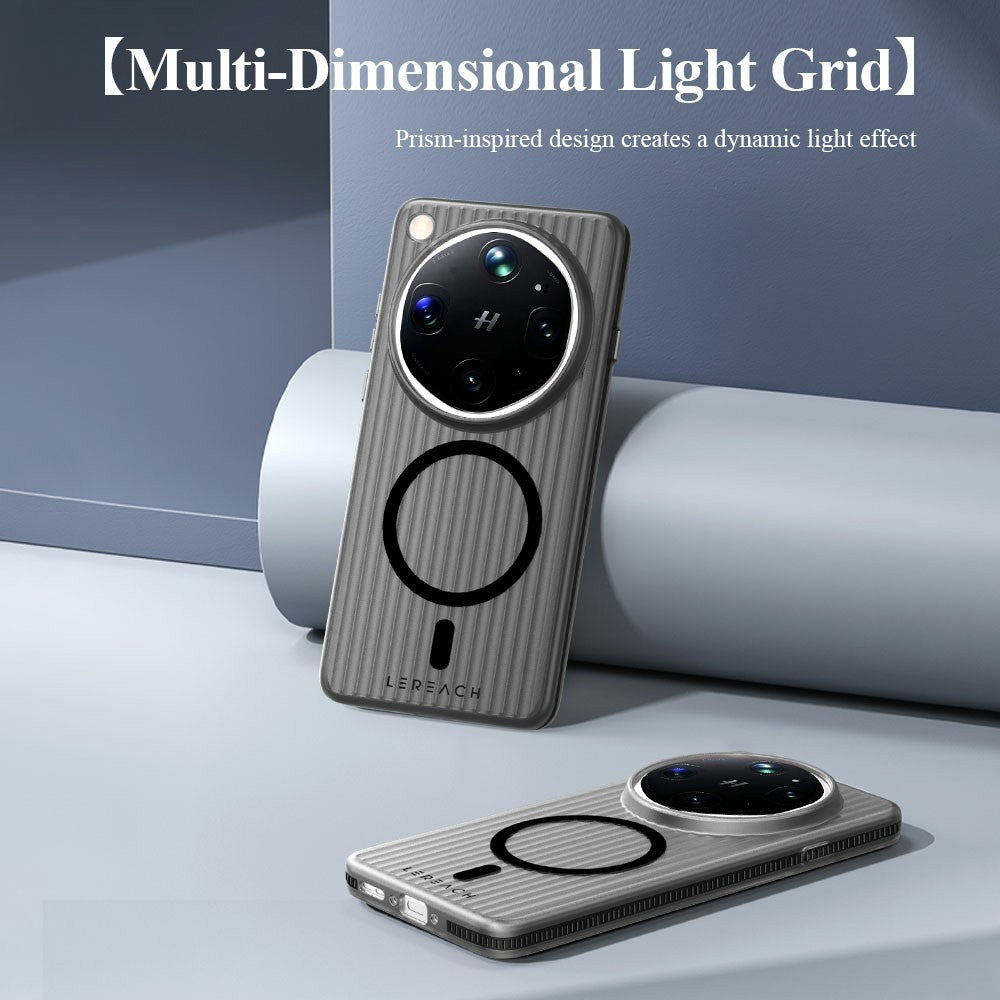 LEREACH TOC Series for Oppo Find X9 Ultra 5G Magnetic Case Flowing Grid PC Phone Cover