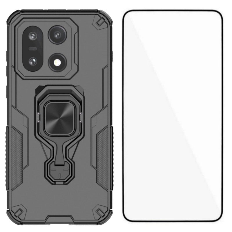 WANLONFENG för OnePlus 15 5G mobilskal PC TPU Bakstycke Stativ med Härdat Glas