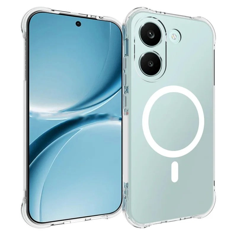 WANLONFENG til Xiaomi Poco X8 Pro 5G / Xiaomi Redmi Turbo 5 5G i WL2-serien, 2,0 mm magnetisk gennemsigtigt TPU-mobilcover med skærmfilm