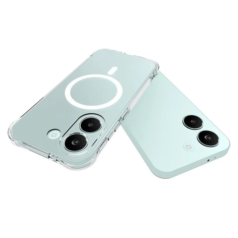 WANLONFENG til Xiaomi Poco X8 Pro 5G / Xiaomi Redmi Turbo 5 5G i WL2-serien, 2,0 mm magnetisk gennemsigtigt TPU-mobilcover med skærmfilm