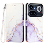 For Nothing Phone (4a) Pro Case with Strap Marble Pattern Leather Phone Cover Card Holder