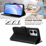 For Xiaomi Redmi 15a 5G Wallet Case RFID Blocking Calf Texture Leather Stand Phone Cover with Strap