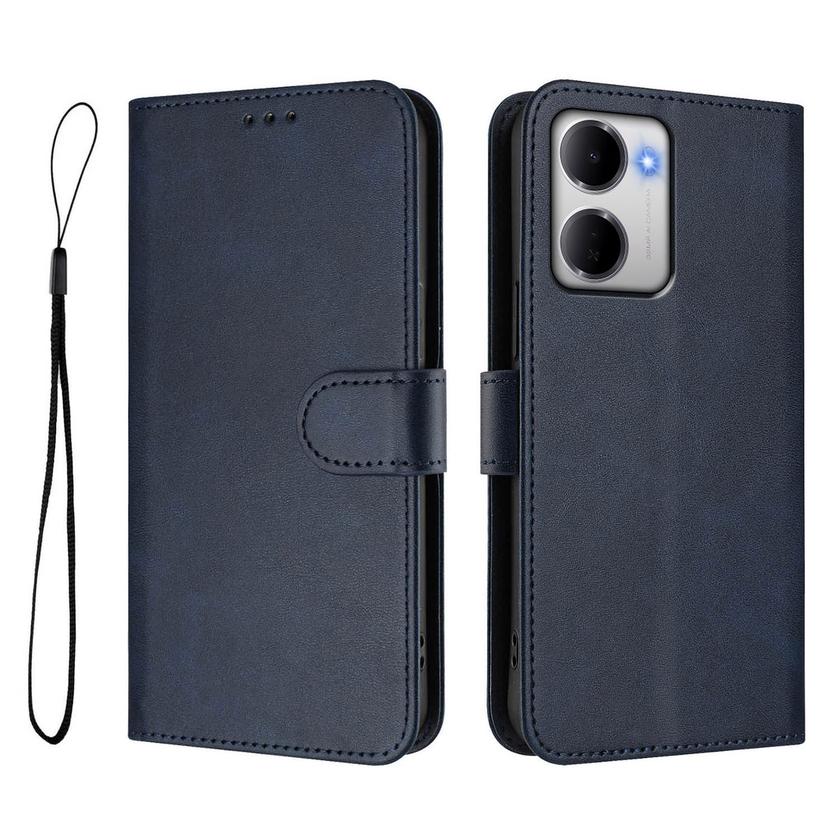 For Xiaomi Redmi 15a 5G Wallet Case RFID Blocking Calf Texture Leather Stand Phone Cover with Strap