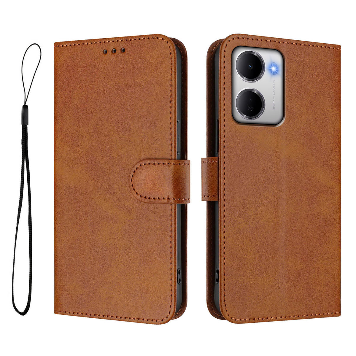 For Xiaomi Redmi 15a 5G Wallet Case RFID Blocking Calf Texture Leather Stand Phone Cover with Strap