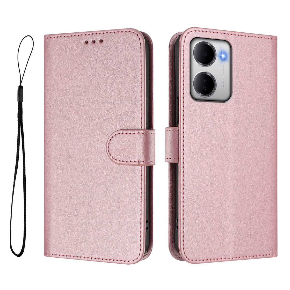 For Xiaomi Redmi 15a 5G Wallet Case RFID Blocking Calf Texture Leather Stand Phone Cover with Strap