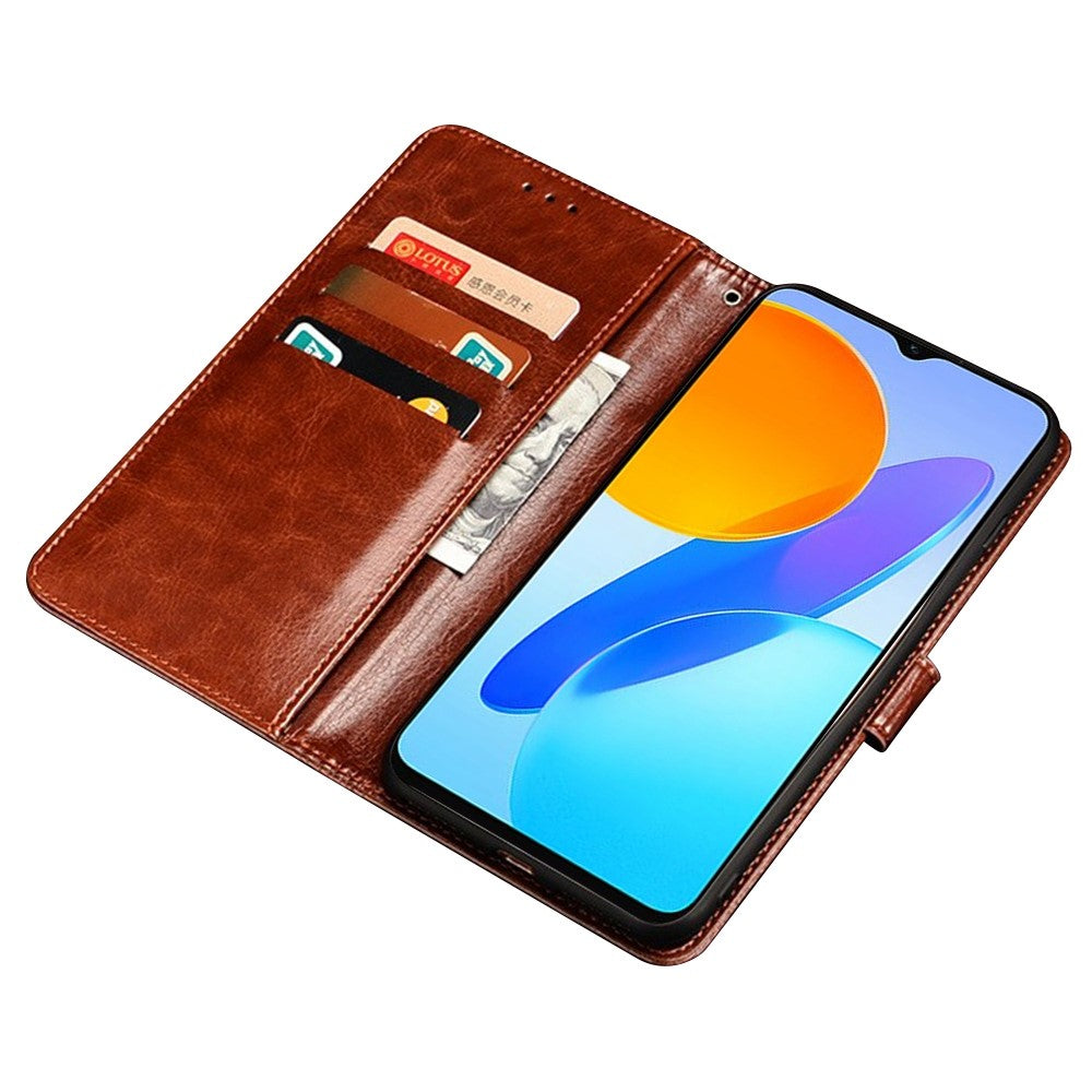 IDEWEI For Huawei nova 10 SE 4G Well-protected PU Leather Flip Stand Wallet Cover Crazy Horse Texture Phone Protective Case