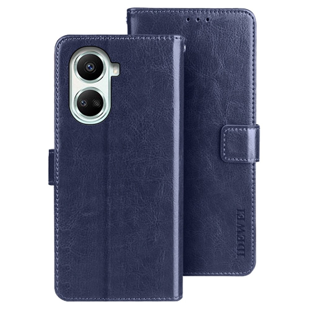 IDEWEI For Huawei nova 10 SE 4G Well-protected PU Leather Flip Stand Wallet Cover Crazy Horse Texture Phone Protective Case