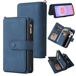 For Samsung Galaxy A27 5G Zipper Wallet Case with 15 Card Slots and Strap Leather Phone Cover