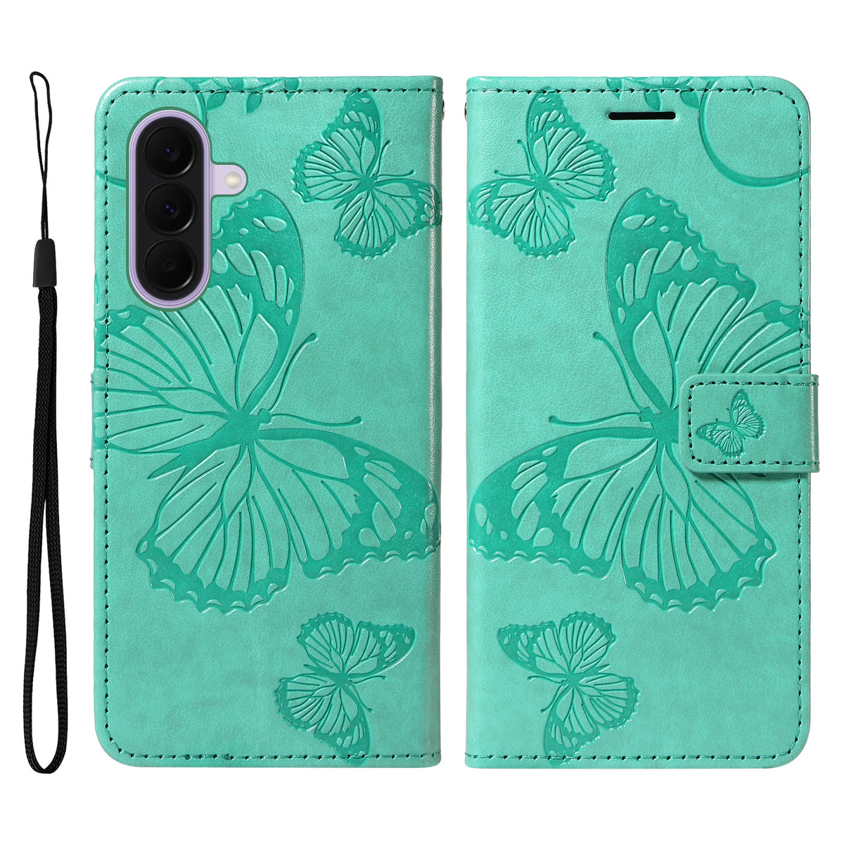 For Samsung Galaxy A27 5G Wallet Case Floral Butterfly Imprinted Leather Phone Cover Stand