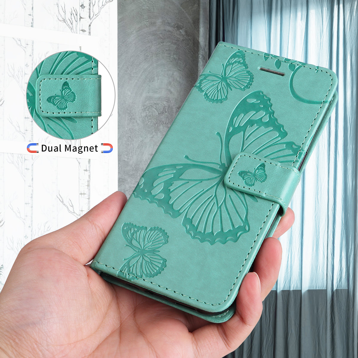 For Samsung Galaxy A27 5G Wallet Case Floral Butterfly Imprinted Leather Phone Cover Stand