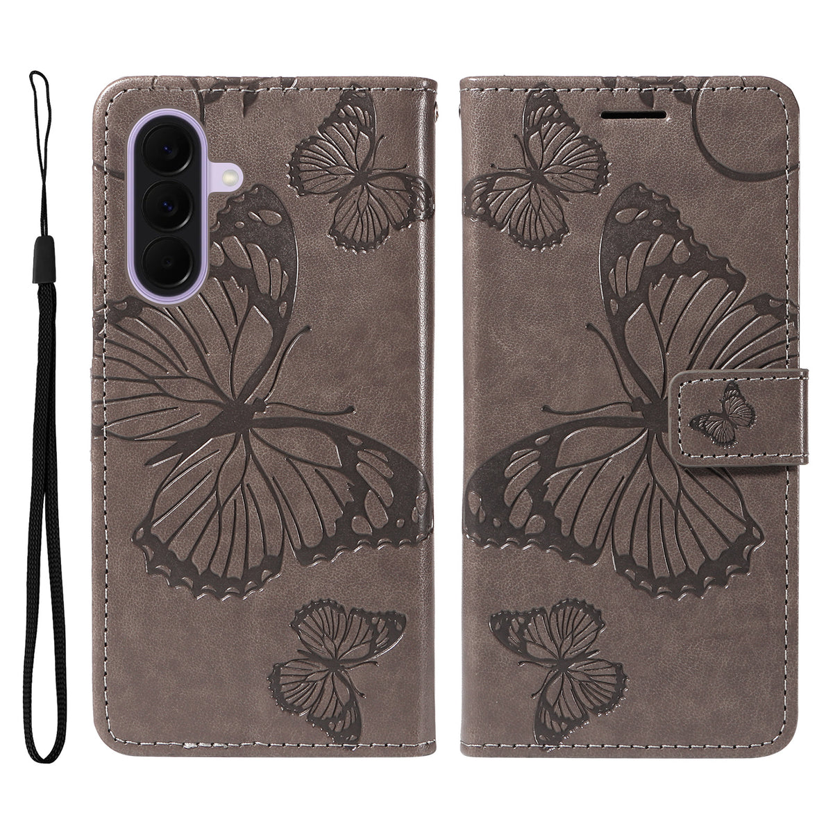 For Samsung Galaxy A27 5G Wallet Case Floral Butterfly Imprinted Leather Phone Cover Stand