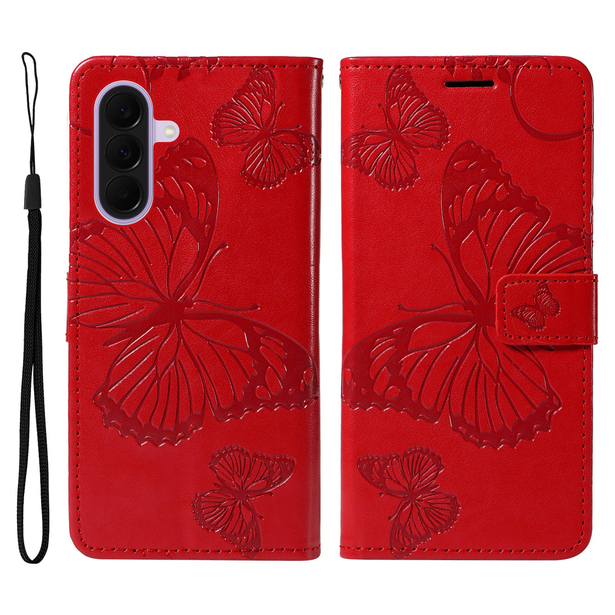 For Samsung Galaxy A27 5G Wallet Case Floral Butterfly Imprinted Leather Phone Cover Stand