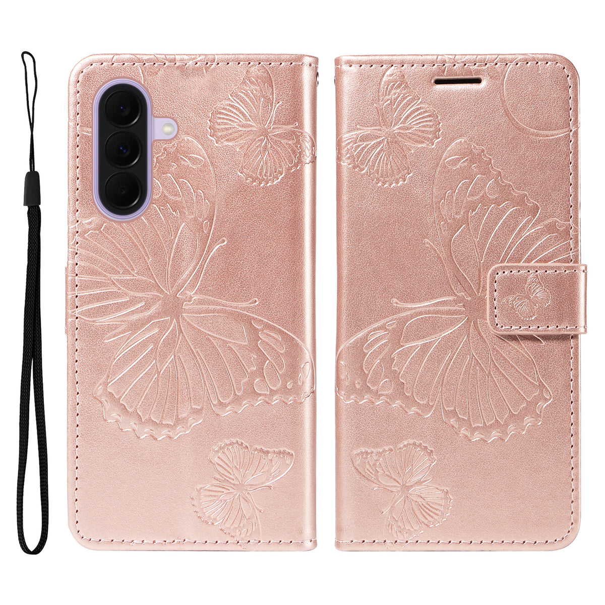 For Samsung Galaxy A27 5G Wallet Case Floral Butterfly Imprinted Leather Phone Cover Stand