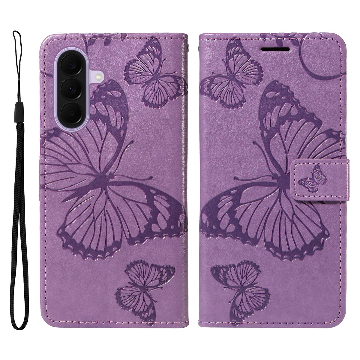 For Samsung Galaxy A27 5G Wallet Case Floral Butterfly Imprinted Leather Phone Cover Stand