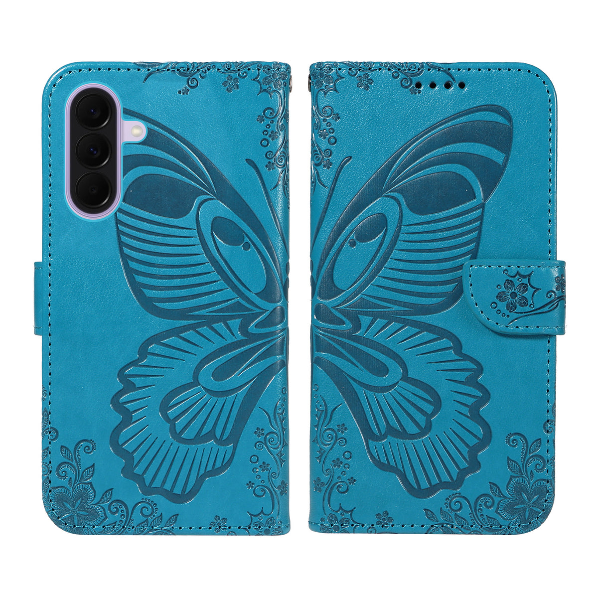 For Samsung Galaxy A27 5G Case Butterfly Pattern PU Leather Folio Flip Phone Cover