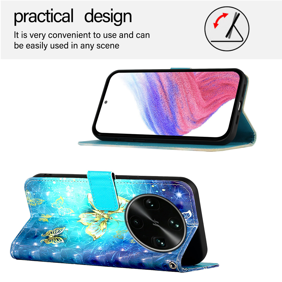 For Oppo Find X9 Ultra 5G Leather Case Pattern Printing Wallet Stand Mobile Cover with Strap