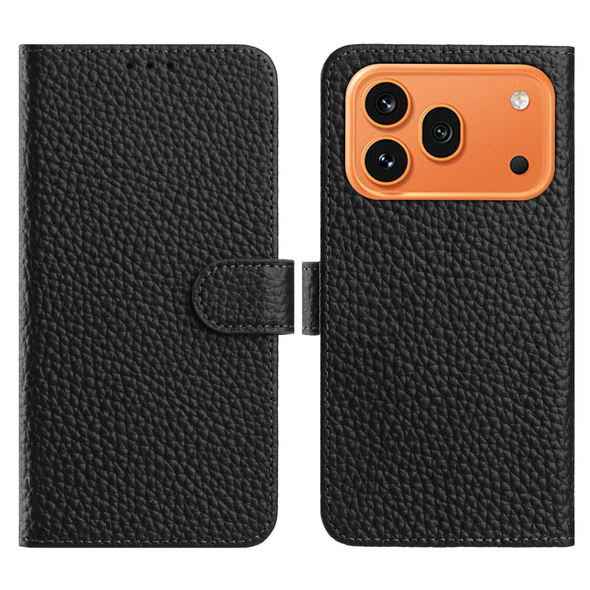 For Honor 600 Pro 5G / Honor 600 5G Case Wallet Stand Litchi Texture Genuine Cow Leather Flip Phone Cover