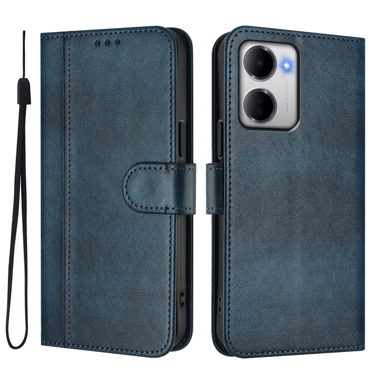 For Xiaomi Redmi 15a 5G Cases Wallet Stand Retro Texture Leather Phone Cover with Lanyard