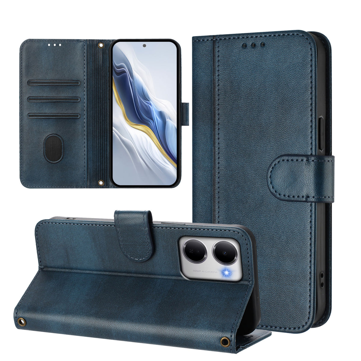 For Xiaomi Redmi 15a 5G Cases Wallet Stand Retro Texture Leather Phone Cover with Lanyard
