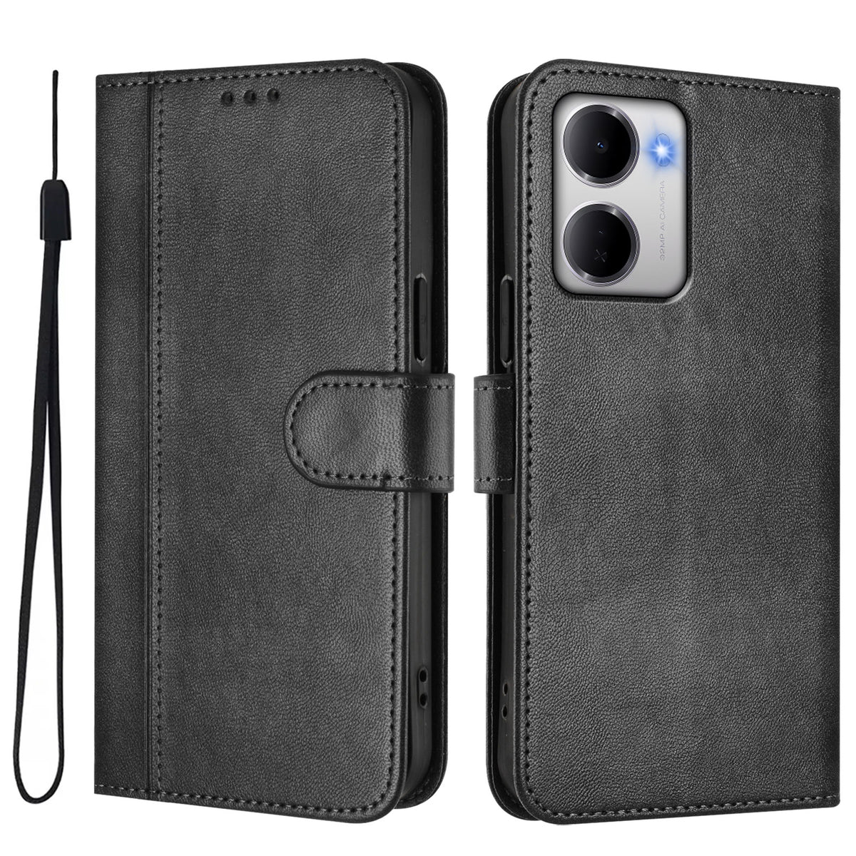 For Xiaomi Redmi 15a 5G Cases Wallet Stand Retro Texture Leather Phone Cover with Lanyard
