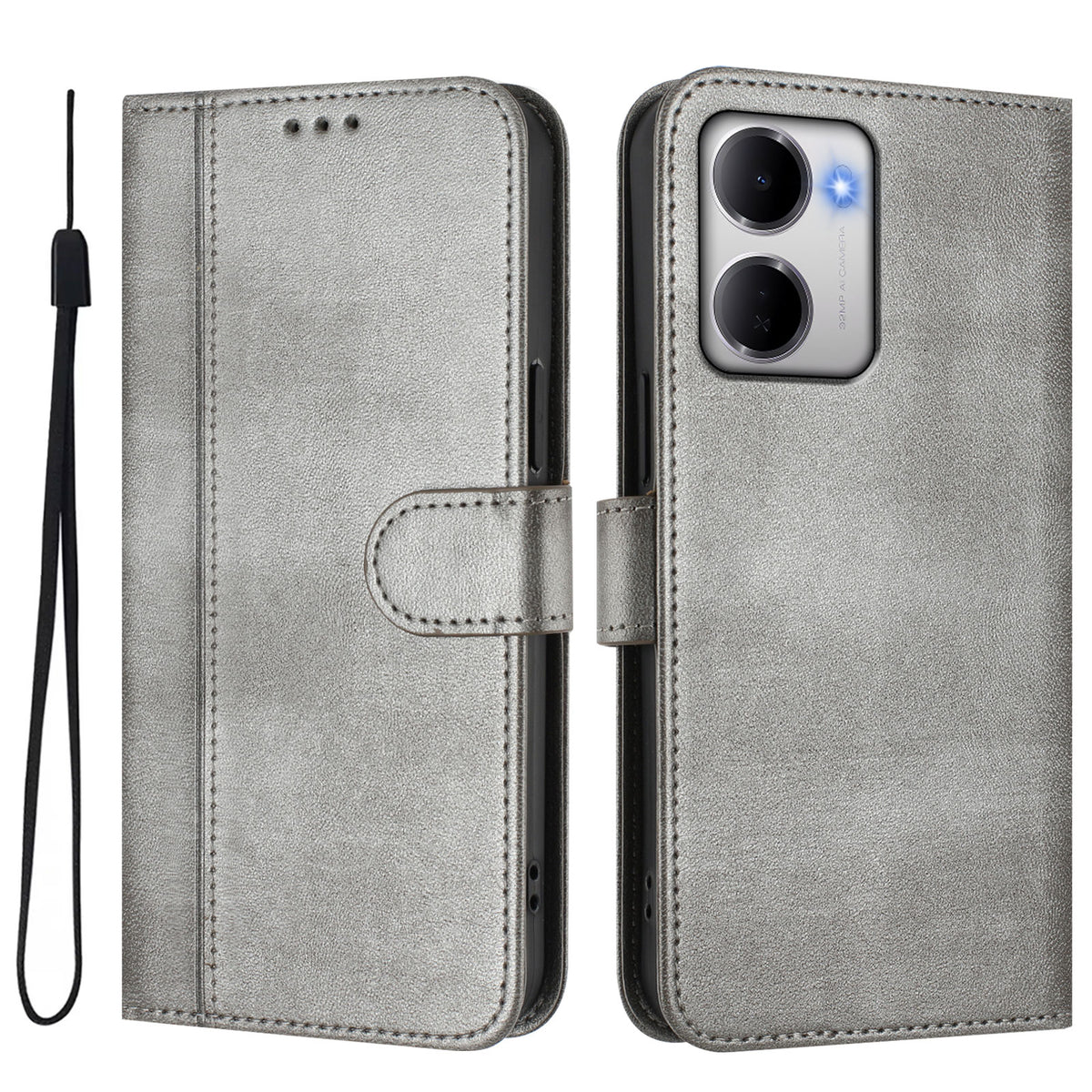 For Xiaomi Redmi 15a 5G Cases Wallet Stand Retro Texture Leather Phone Cover with Lanyard
