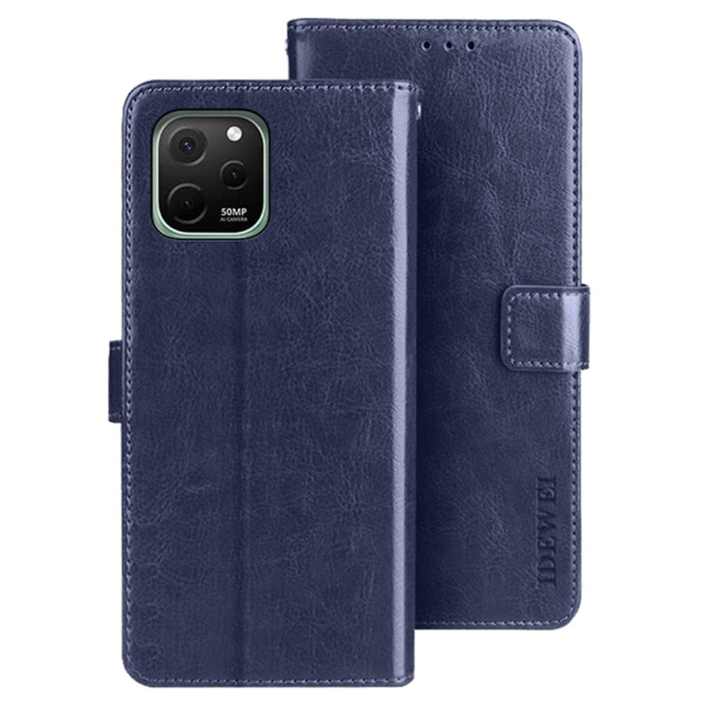 IDEWEI For Huawei nova Y61 4G Shock-absorbing PU Leather Flip Stand Wallet Cover Crazy Horse Texture Phone Protective Case