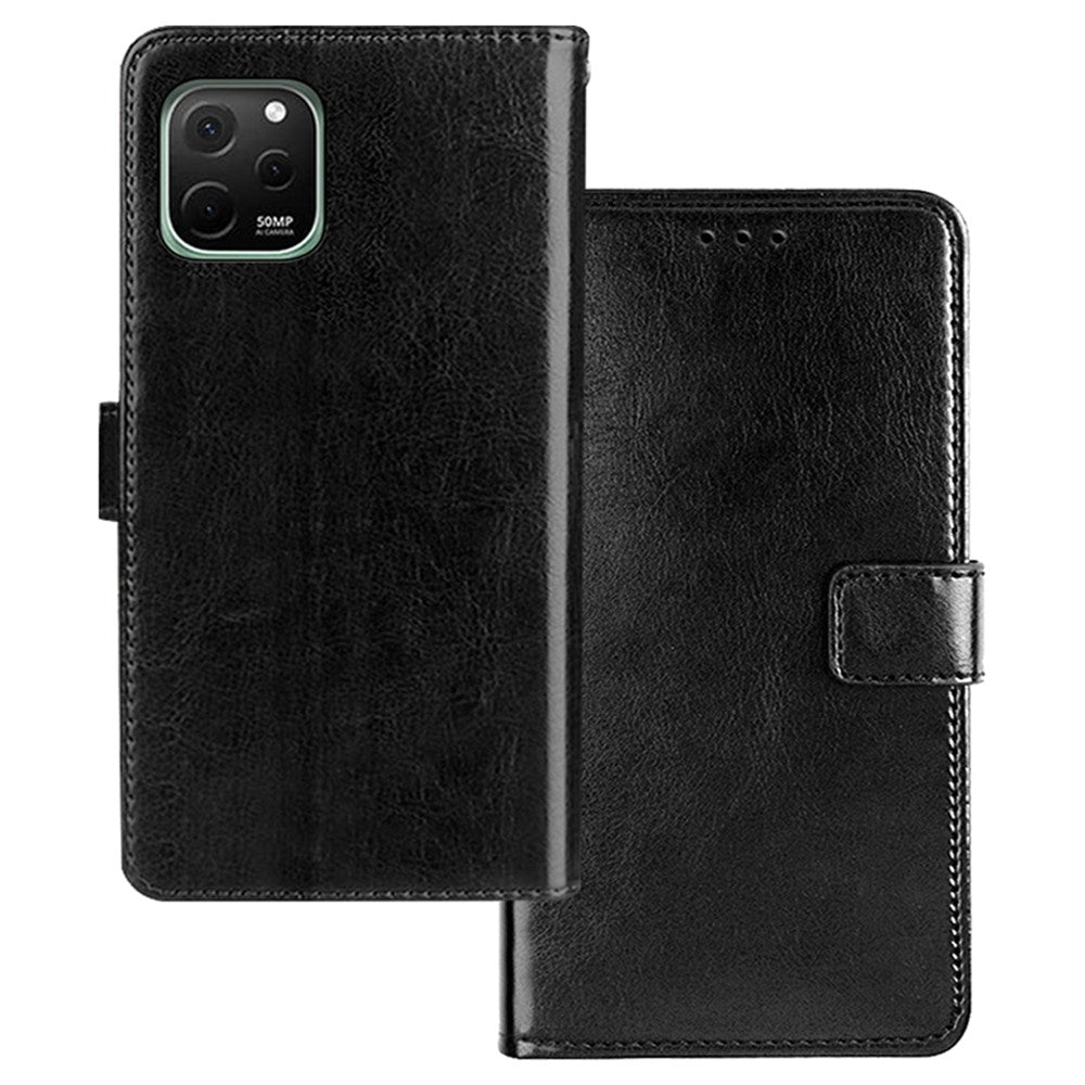 IDEWEI för Huawei nova Y61 4G plånboksfodral med stötsäkert magnetiskt stängning, PU-läder, flipfodral med stativ