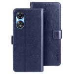 IDEWEI For Oppo A58 5G Protective Shell, PU Leather Flip Stand Wallet Cover Crazy Horse Texture Phone Case