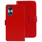 IDEWEI For Oppo A58 5G Protective Shell, PU Leather Flip Stand Wallet Cover Crazy Horse Texture Phone Case