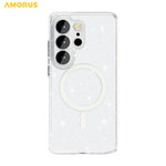AMORUS For Samsung Galaxy S26 Ultra Magnetic Case Glitter Powder PC + TPU Phone Cover