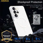 AMORUS For Samsung Galaxy S26 Ultra Magnetic Case Glitter Powder PC + TPU Phone Cover